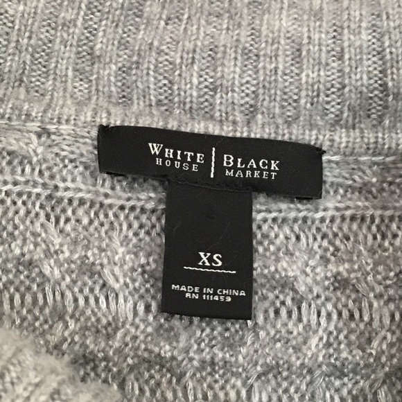 WHBM Cowl Neck Short Sleeve Sweater Gray - Picture 5 of 8